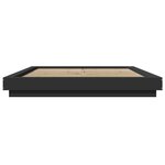 vidaXL Cadre de lit avec lumières LED sans matelas noir 150x200 cm