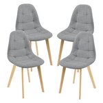Lot de 4 chaises de salle à manger 86 x 53 x 47 cm gris clair 03_0006770