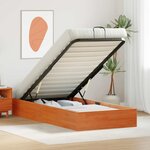 vidaXL Cadre de lit ottoman avec rangement Brun Ciré 100 x 200 cm