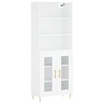 vidaXL Buffet haut Blanc 69 5x34x180 cm Bois d'ingénierie