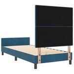 Lit vidaXL Bleu foncé 100x200 cm Velours