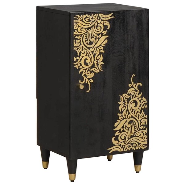 vidaXL Buffet avec étagère Noir 40 x 33 x 75 cm Bois de mangue massif