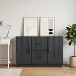 vidaXL Buffet avec tiroir Noir 89 x 34 5 x 57 cm Bois d'ingénierie