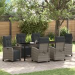 vidaXL Ensemble de salle à manger de jardin 7 pièces en rattan poly gris