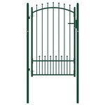 vidaXL Portail de clôture avec pointes Acier 100x150 cm Vert