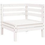 vidaXL Canapé de jardin 3 places blanc bois de pin massif