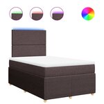 vidaXL Sommier à lattes de lit et matelas marron foncé 120x190cm tissu