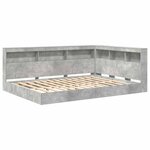 vidaXL Lit Bibliothèque Gris béton 140 x 200 cm Bois d'ingénierie