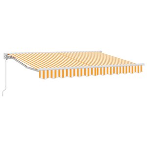 vidaXL Auvent rétractable manuel Orange 3 5 x 2 5 m