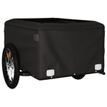 vidaXL Remorque de vélo noir et vert 45 kg fer