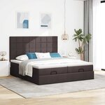 VidaXL Cadre de lit ottoman avec matelas marron foncé 200x200 cm tissu