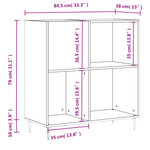 vidaXL Armoire à disques noir 84 5x38x89 cm bois d'ingénierie