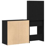 vidaXL Table de maquillage avec LED et cabinet chêne noir bois d'ingénierie