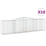 vidaXL Paniers à gabions arqués 10 Pièces 400x50x100/120 cm Fer galvanisé