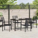 vidaXL Ensemble de salle à manger pour jardin 5 Pièces Noir Rattan PVC