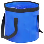 vidaXL Seaux pliables 2 Pièces bleu 30 L PVC
