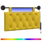 vidaXL Tête de lit suspendue Jaune Velours