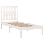 vidaXL Cadre de lit sans matelas blanc bois massif