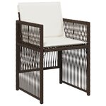 Ensemble de Salle à Manger de Jardin de 5 Pièces avec Coussins Marron Poly Rattan