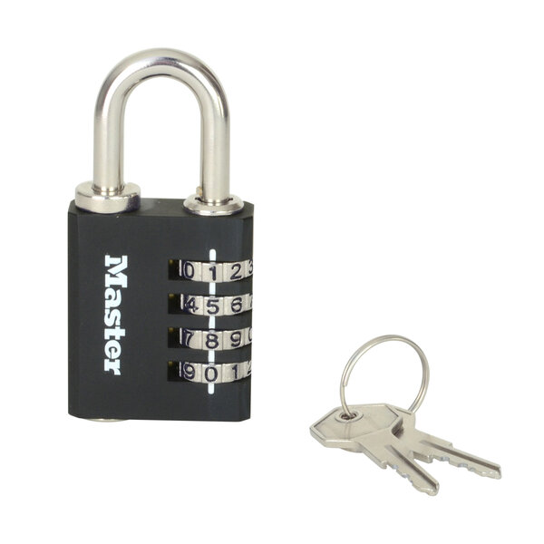 7641EURDBLK Cadenas à combinaison et clé de secours pour un usage intérieur  78 x 40 x 16 mm