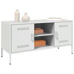 vidaXL Meuble TV blanc 100 5x39x50 5 cm acier