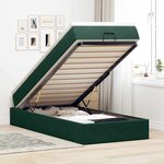vidaXL Cadre de lit ottoman avec matelas vert foncé 100x200 cm velours