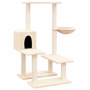 vidaXL Arbre à chat avec griffoirs en sisal Crème 94 5 cm