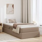 vidaXL Lit avec rangement et matelas Cappuccino 90 x 190 cm