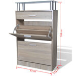 vidaXL Meuble à chaussures avec tiroir et plateau en verre Bois