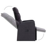 vidaXL Ensemble à manger de jardin 3 Pièces Noir