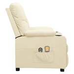 vidaXL Fauteuil de massage électrique Crème Similicuir