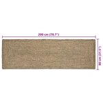 vidaXL Tapis Naturel et noir 80 x 200 cm Jute