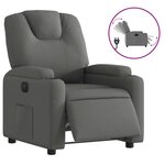 vidaXL Fauteuil inclinable électrique Gris foncé Tissu