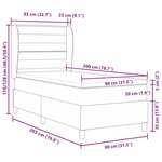 vidaXL Lit à ressorts   matelas marron foncé  80x200 cm  en tissu