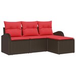 vidaXL Ensemble de canapé de jardin Marron polyrotin