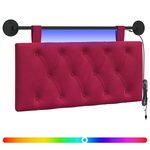 vidaXL Tête de lit suspendue Bordeaux Velours