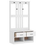 vidaXL Portemanteau SANDNES blanc 87x40x159 5 cm bois massif pin
