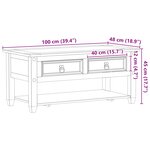 vidaXL Table basse Blanc 100 x 48 x 45 cm Bois de pin massif