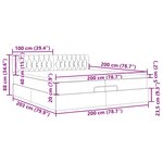 VidaXL Cadre de lit ottoman avec matelas gris foncé 200x200 cm tissu