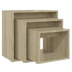 vidaXL Tables gigognes 3 Pièces Chêne sonoma Aggloméré