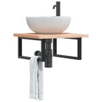 vidaXL Supports d'étagères pour lavabo 2 Pièces noir rectangulaire acier