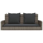 vidaXL Balancelle avec coussins gris 119x56x48 cm résine tressée
