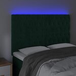 vidaXL Tête de lit à LED Vert foncé 160x7x118/128 cm Velours