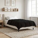 vidaXL Duvet d'hiver Matelassé Noir 140 x 220 cm Microfibre