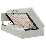vidaXL Lit de rangement LED avec matelas Gris clair 90 x 190 cm