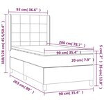 vidaXL Sommier à lattes de lit avec matelas Gris foncé 90x200 cm Tissu