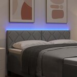 vidaXL Tête de lit avec des lumières à LED Gris clair 144 cm tissu