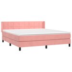 vidaXL Sommier à lattes de lit avec matelas Rose 180x200 cm Velours