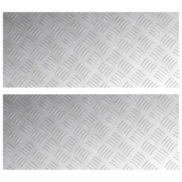 vidaXL Nez de marche Rectangulaire 2 Pièces Argenté 70 x 30 cm Aluminium