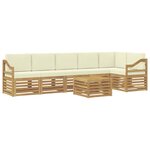 vidaXL Ensemble de canapés d'extérieur 7 pc Blanc et crème Polyester
